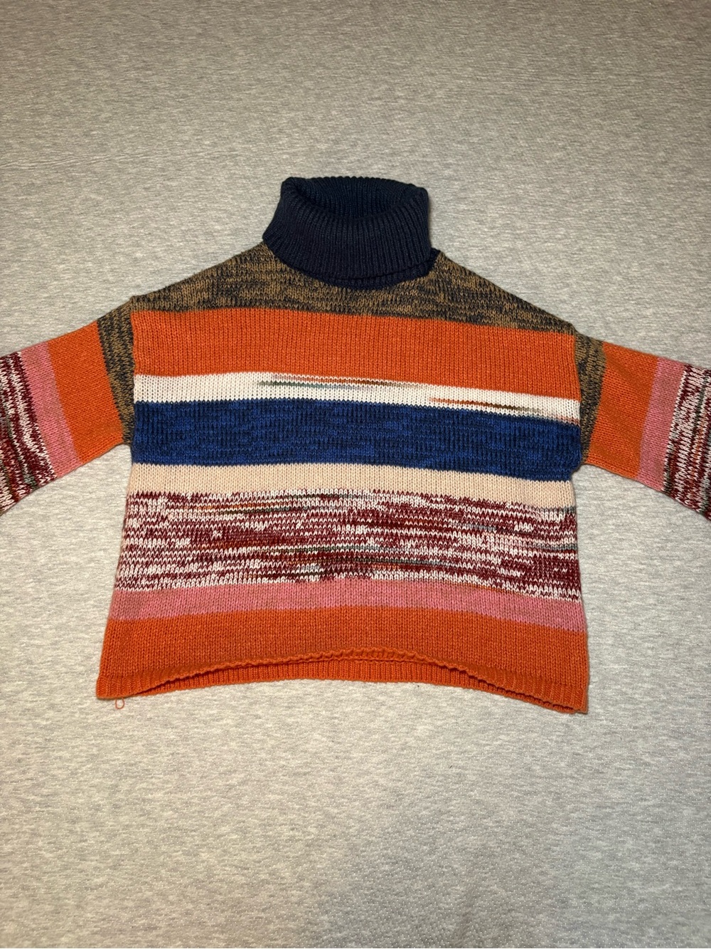 Striped Multicolor Turtleneck Sweater